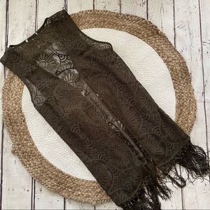 Maurice’s crochet boho western fringe vest